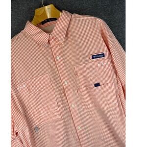 Columbia PFG Super Bonehead Long Sleeve Gingham Shirt Omni Shade Men Size XXXL